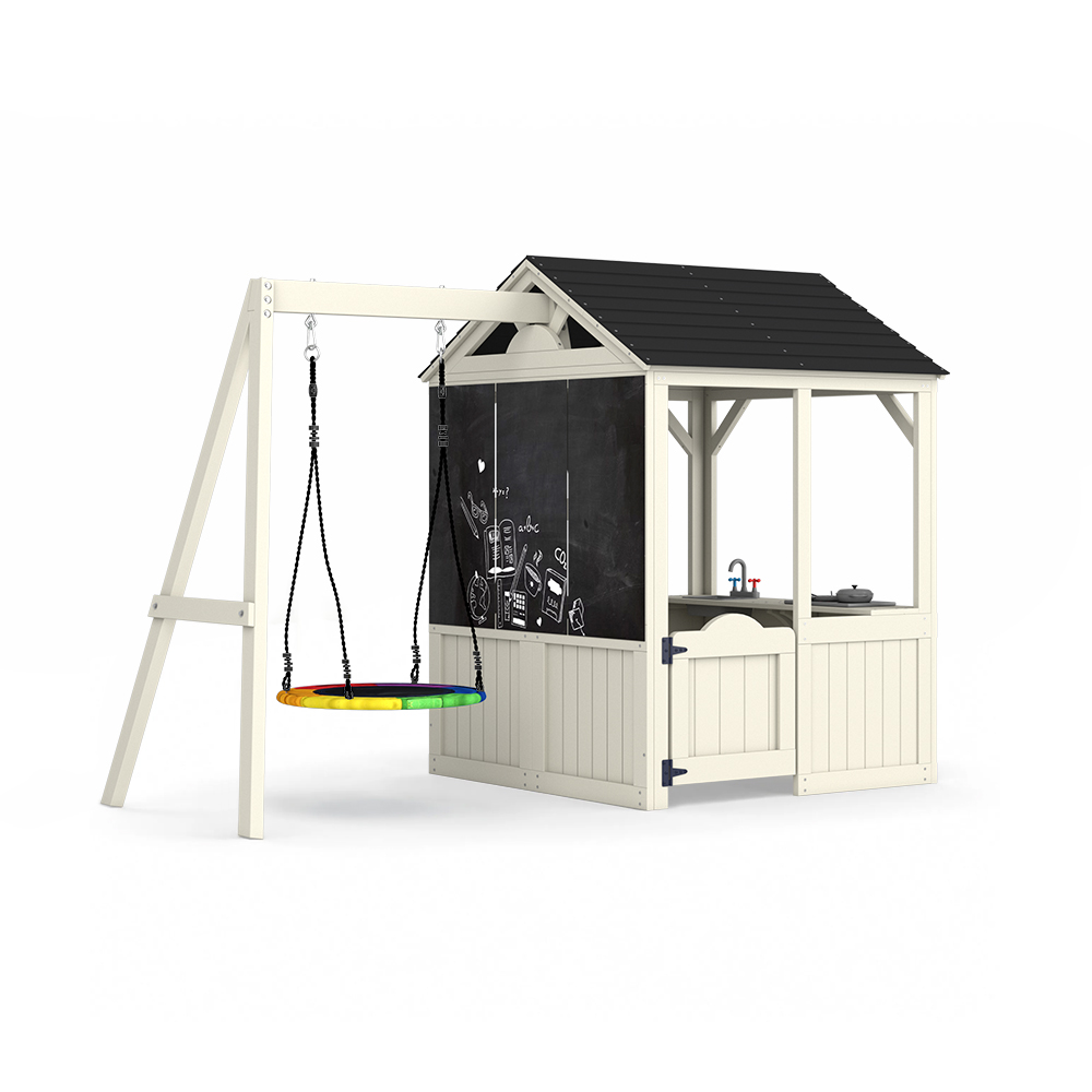 Kids Outdoor Wooden Playhouse - Garden Buildings Furniture Kids Playhouse Playground