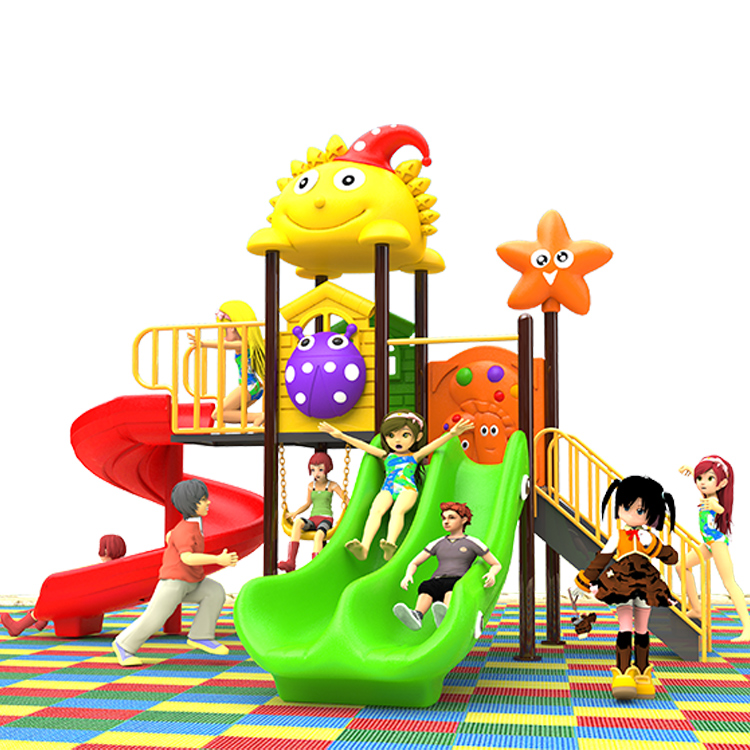 Kids Outdoor Swing Set With Slide - Large Outdoor Amusement Equipment Kids Metal