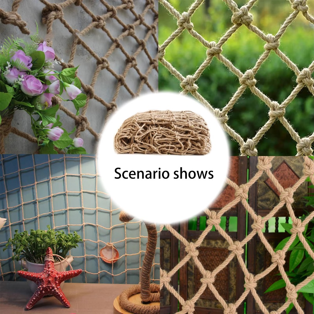 Kids Outdoor Tools - Hemp Rope Climbing Net Garden Balcony