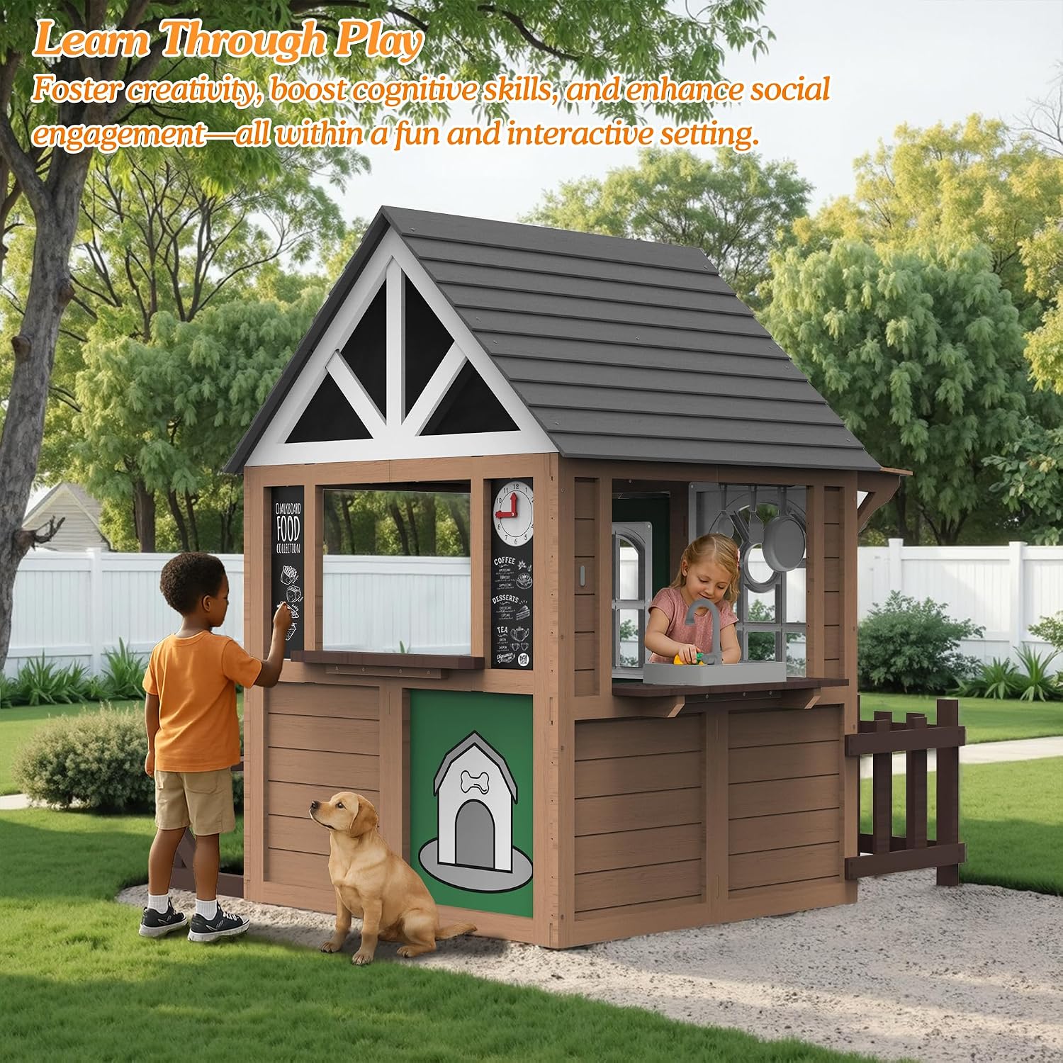 Seizeen Outdoor Play House for - огляд і ціна Kids Outdoor Wooden Playhouse