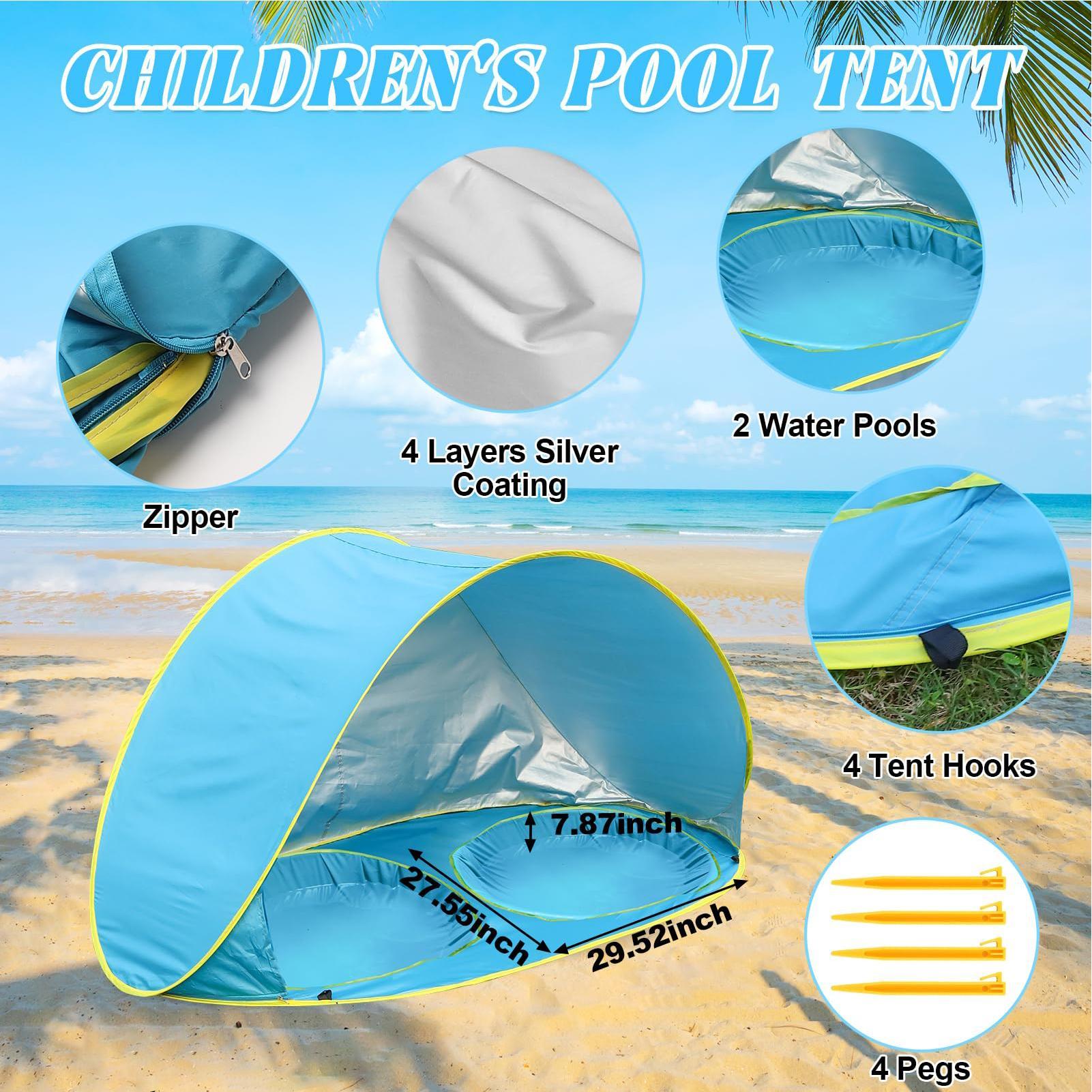 Kid Beach Tent With Pool UV Pr - огляд і ціна Outdoor Tent Playhouse