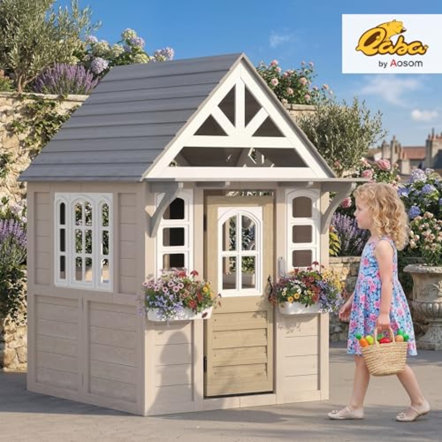 Outdoor wooden playhouse for k - огляд і ціна Kids Outdoor Wooden Playhouse