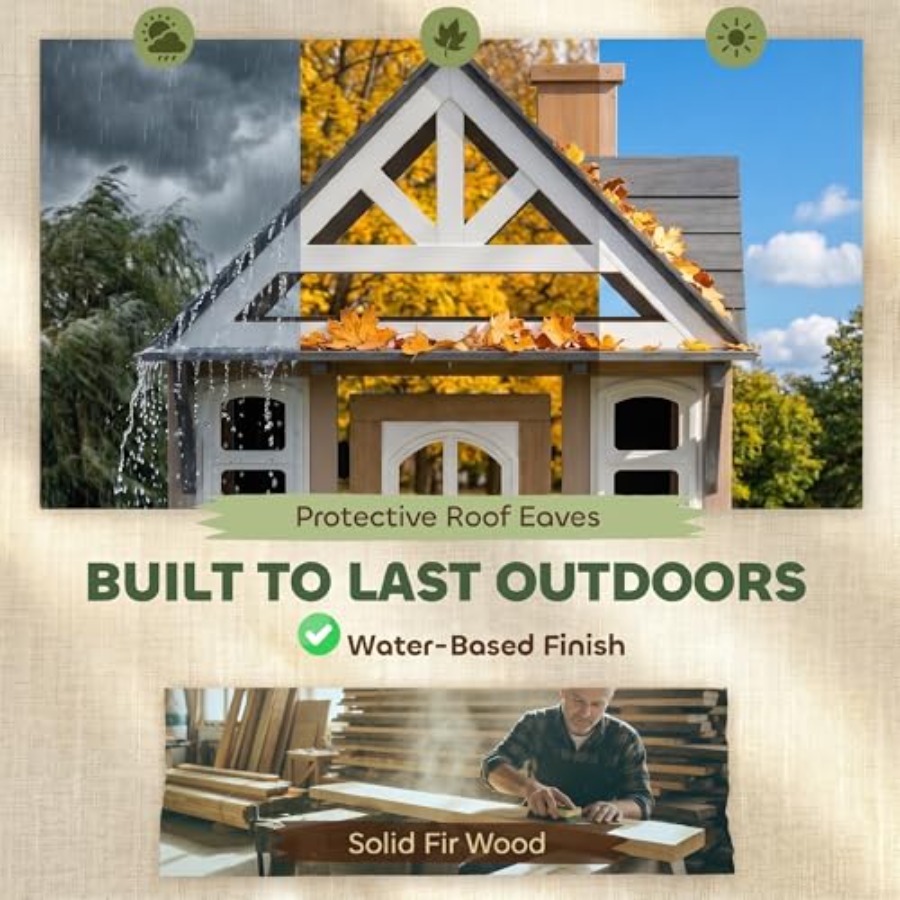 Outdoor wooden playhouse for k - огляд і ціна Kids Outdoor Wooden Playhouse