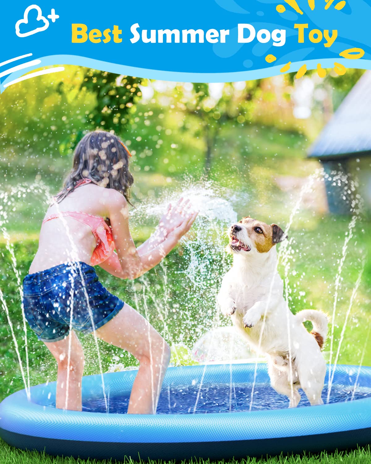 Dog Splash Pad Thick Sprinkler - огляд і ціна Kids Outdoor Clubhouse