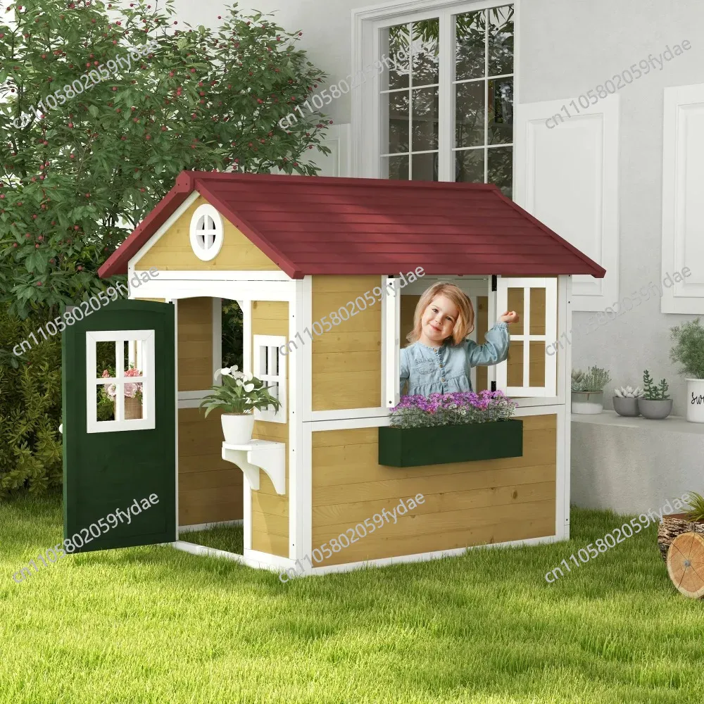Outdoor Kids Playhouse, Wooden - огляд і ціна Kids Outdoor Wooden Playhouse