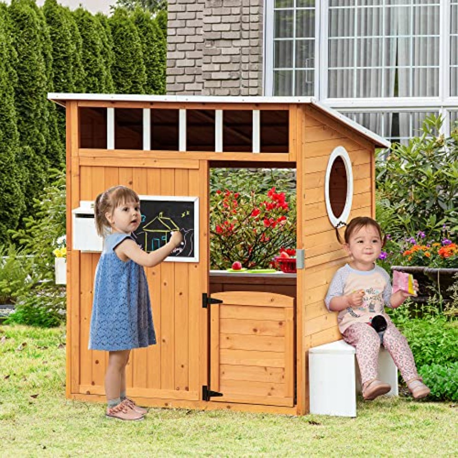 Outdoor Wooden Playhouse For K - огляд і ціна Kids Outdoor Wooden Playhouse