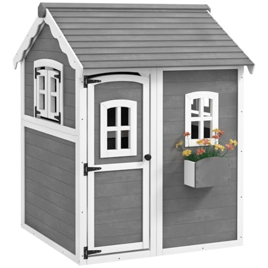 Outdoor wooden playhouse for k - огляд і ціна Kids Outdoor Wooden Playhouse