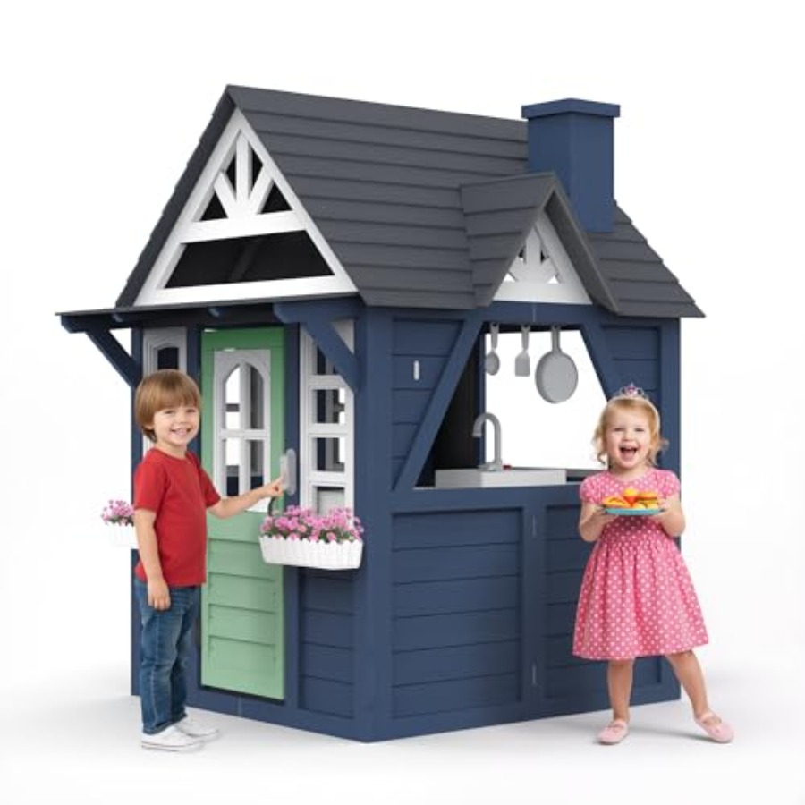 Outdoor kids playhouse: wooden - огляд і ціна Kids Outdoor Wooden Playhouse