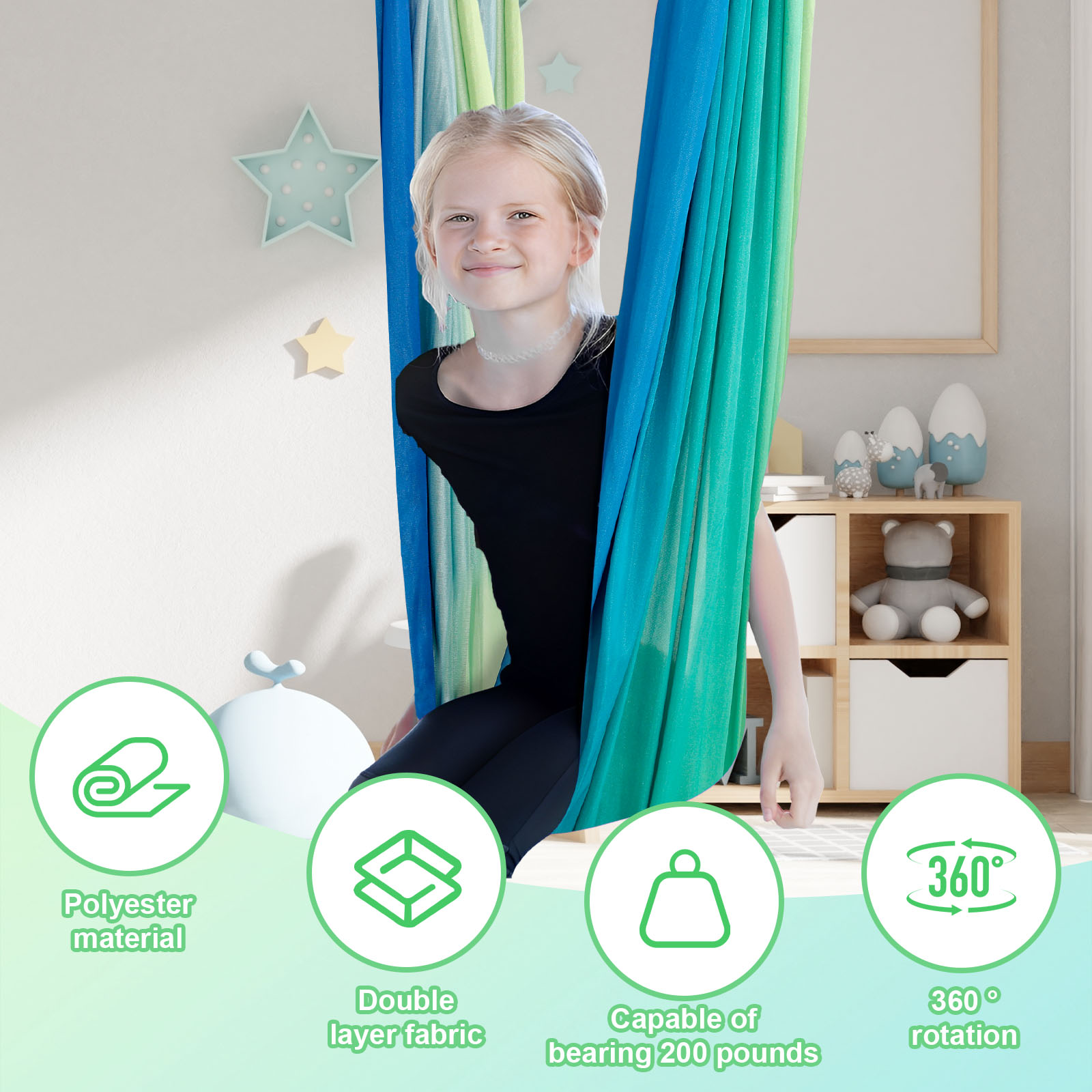 Kids Sensory Swings Double Lay - огляд і ціна Kids Outdoor Trampoline