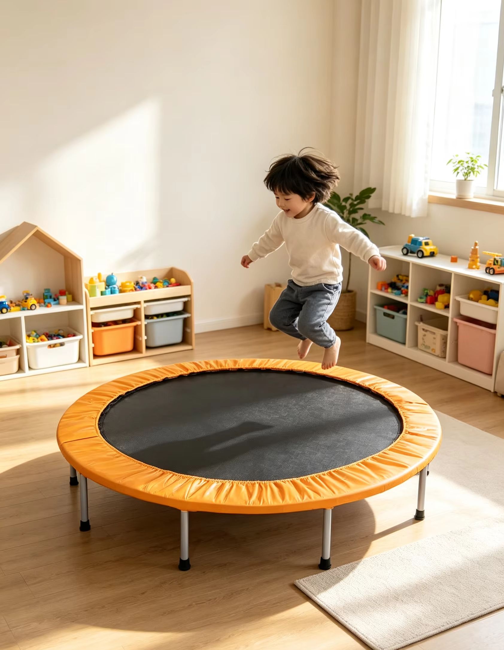 Round Mini Trampoline with Ora - огляд і ціна Kids Outdoor Trampoline