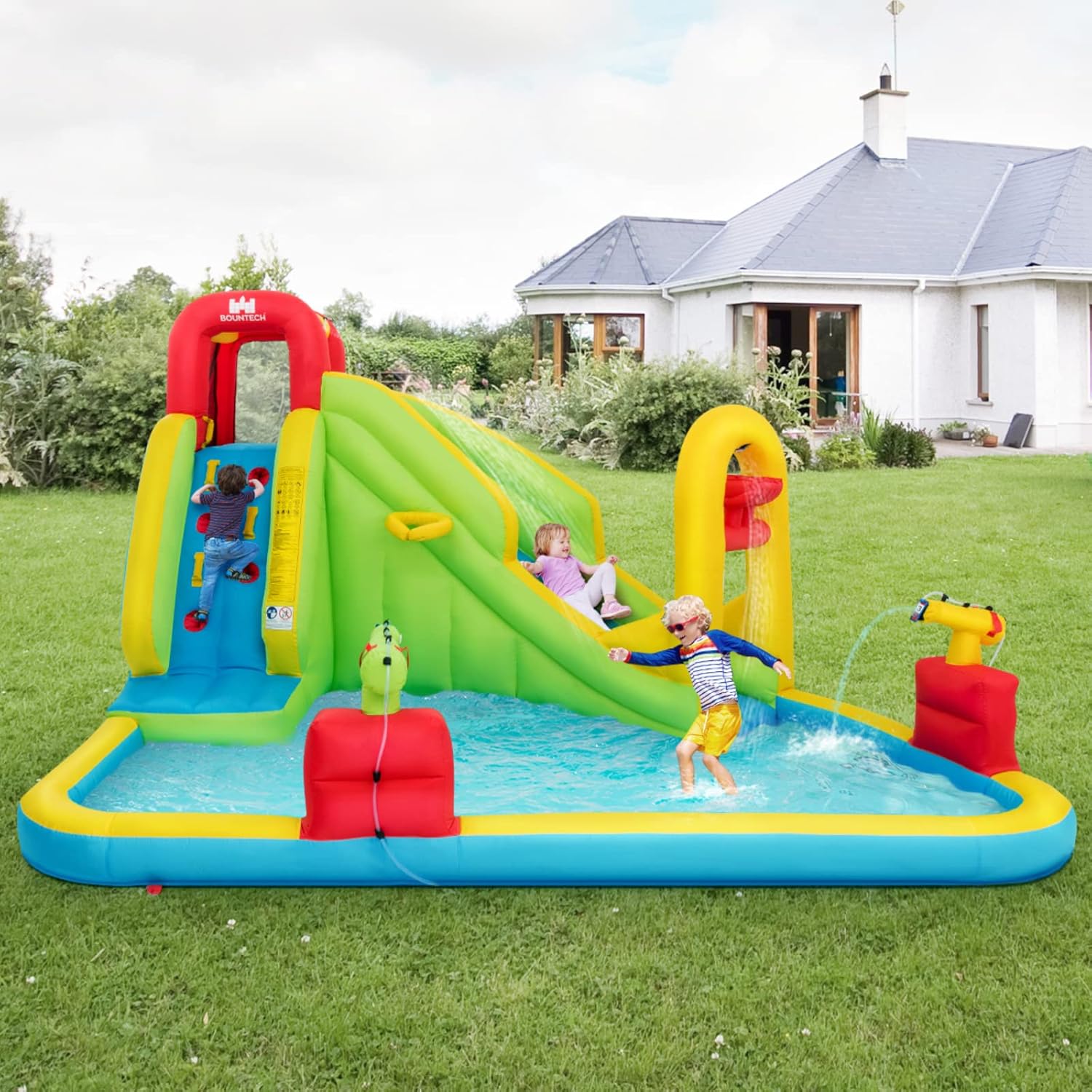 Mega Inflatable Water Park Bou - огляд і ціна Kids Outdoor Climbing