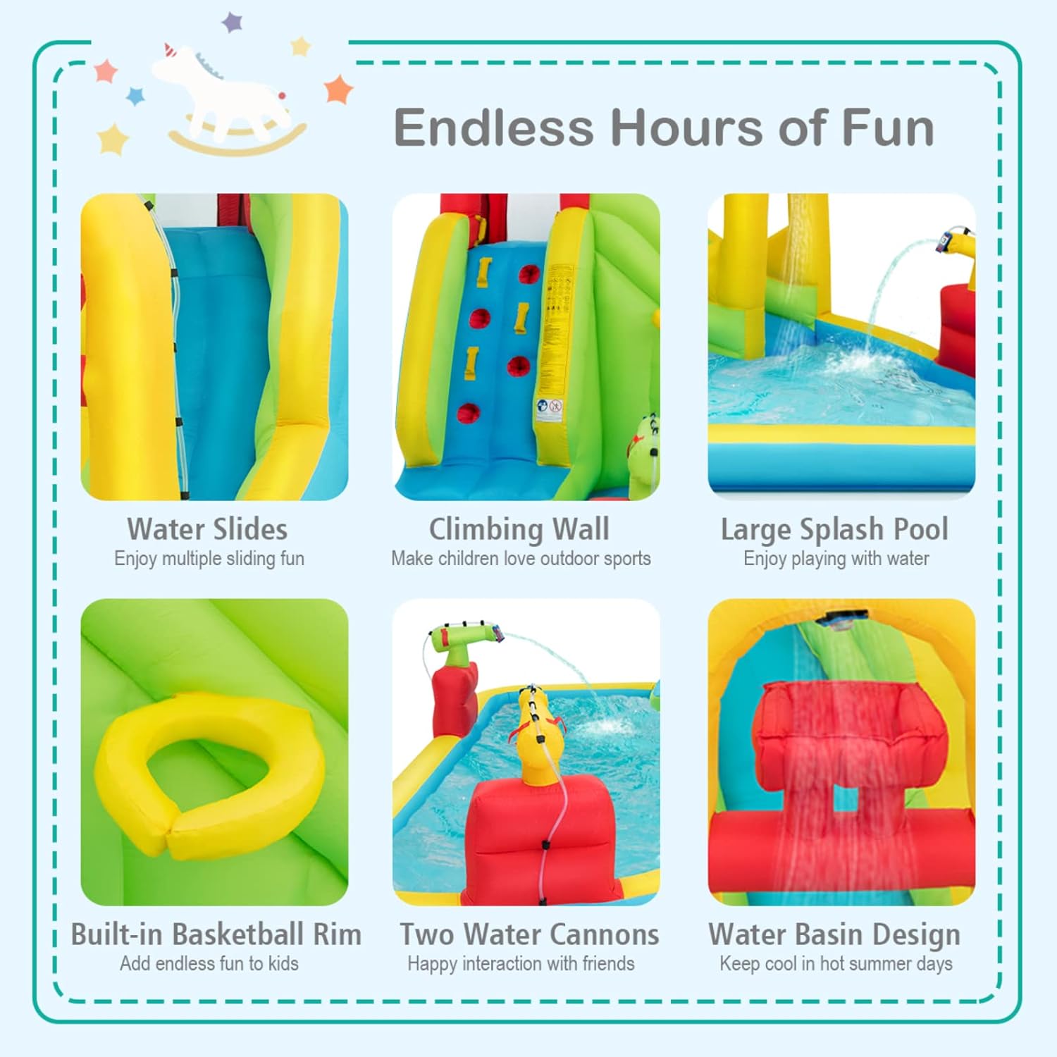 Mega Inflatable Water Park Bou - огляд і ціна Kids Outdoor Climbing