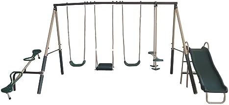 view Outdoor Play Kids Metal B - огляд і ціна Kids Outdoor Swing Set With Slide