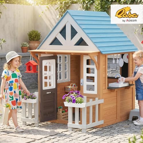 Outdoor Playhouse with Pet Doo - огляд і ціна Kids Outdoor Wooden Playhouse