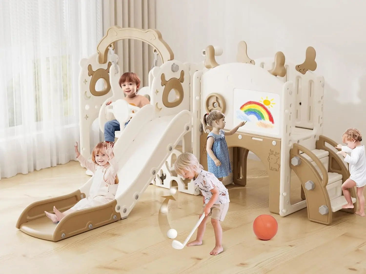 13-in-1 Toddler Slide and Swin - огляд і ціна Kids Outdoor Swing Set With Slide