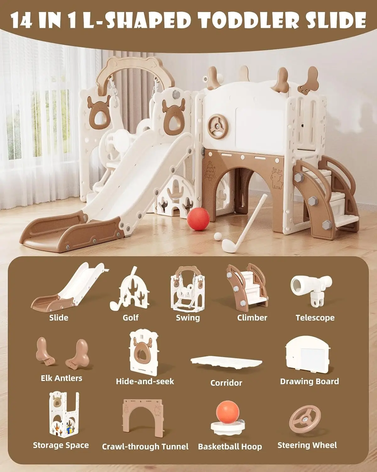 13-in-1 Toddler Slide and Swin - огляд і ціна Kids Outdoor Swing Set With Slide