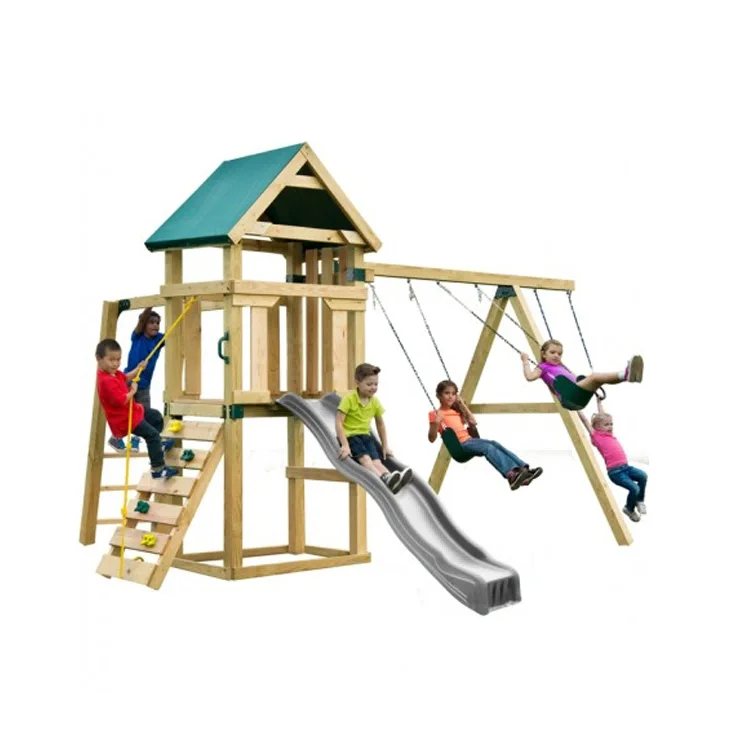 2026 Outdoor Wooden Small Play - огляд і ціна Kids Outdoor Swing Set With Slide