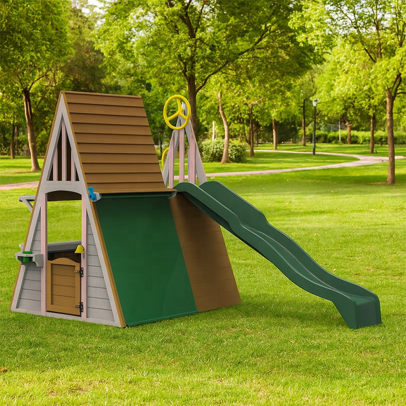Kids Outdoor Playground Equipm - огляд і ціна Kids Outdoor Wooden Playhouse