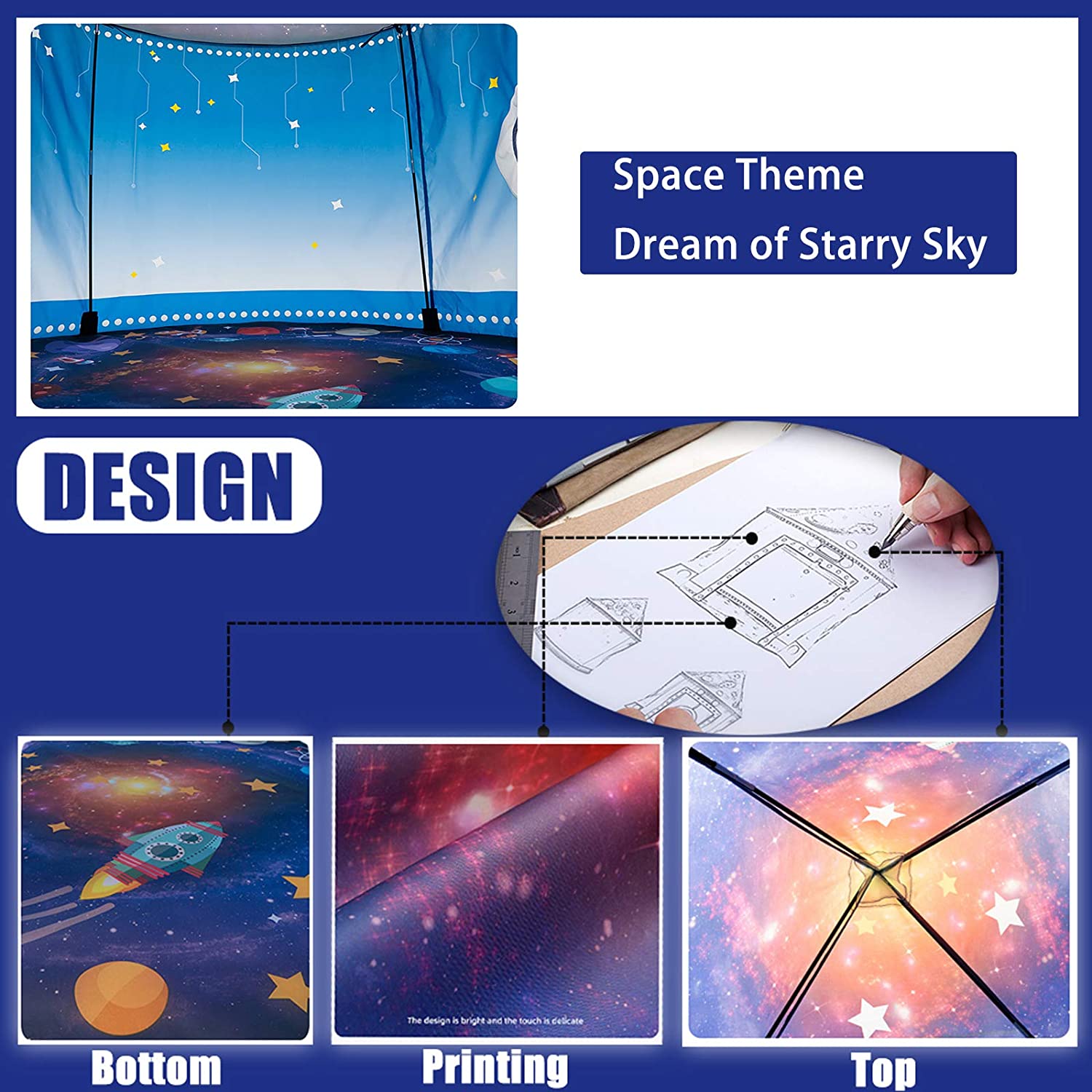 Rocket Ship Kids Tent Pop Up P - огляд і ціна Outdoor Tent Playhouse